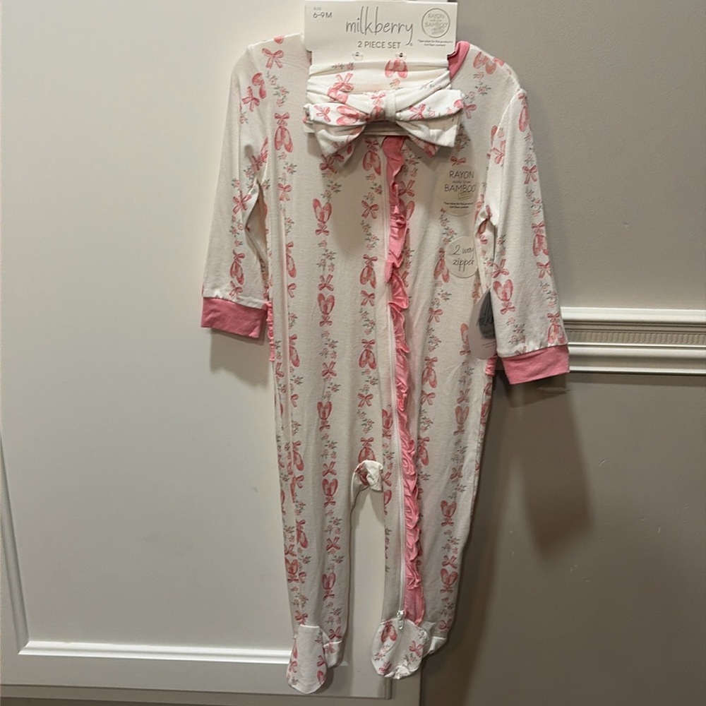 Ballet shoes Milkberry pjs with ruffles